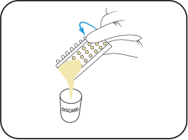 Pour off surplus milk and discard