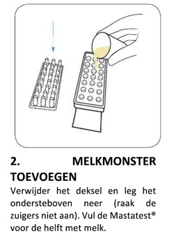 2. ADD MILK SAMPLE 2. CLEAN TEAT