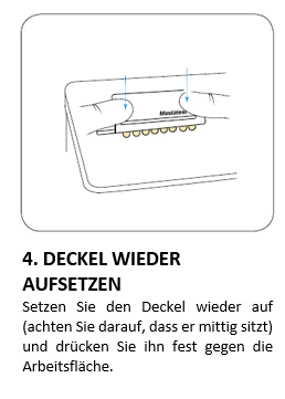 4. DECKEL WIEDER AUFSETZEN 4. DECKEL WIEDER AUFSETZEN